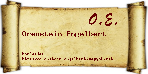 Orenstein Engelbert névjegykártya
